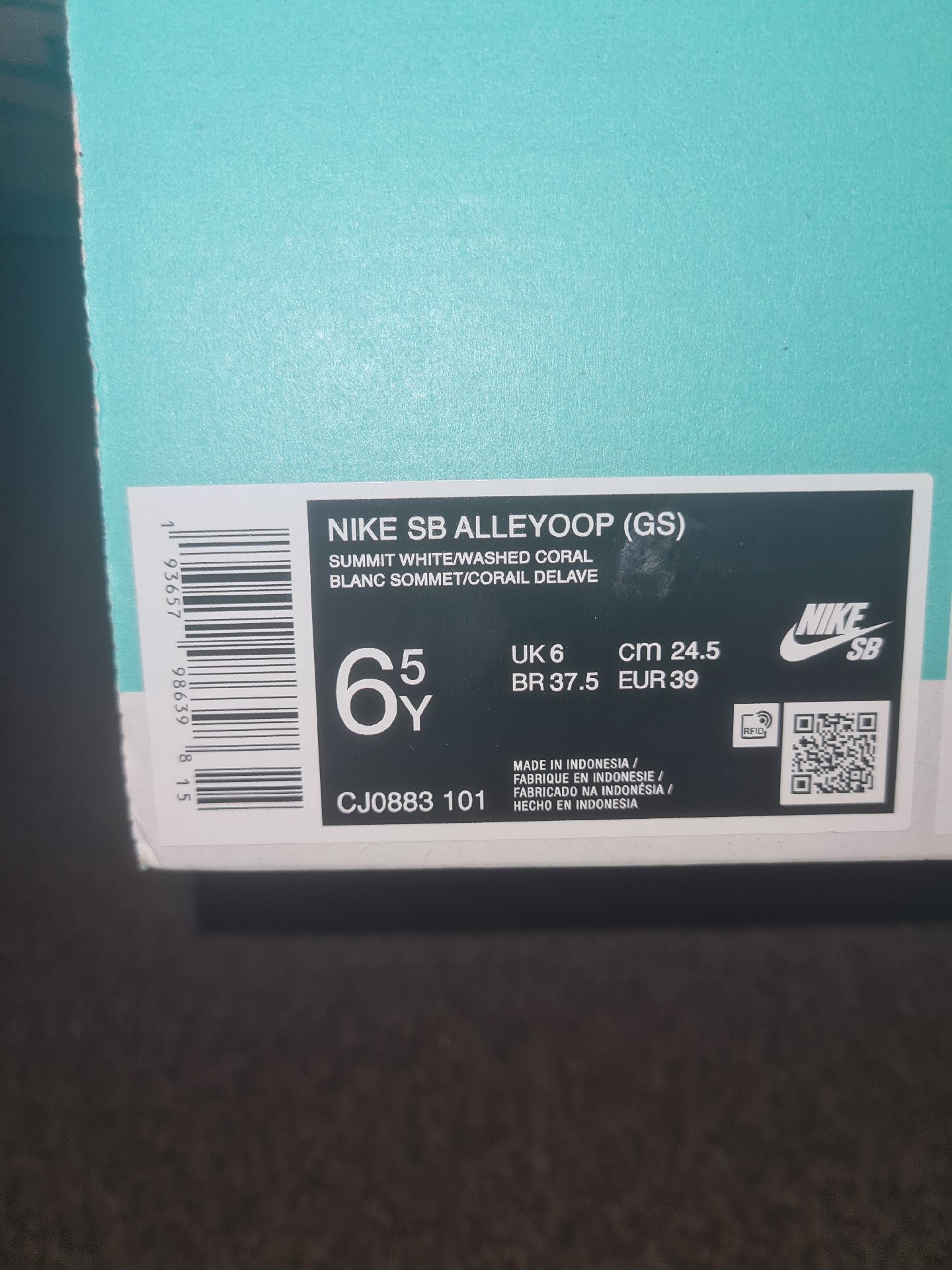 Nike SB Alleyoop Summit White Washed Coral Trainers – UK 6Y, Nike, UK 6Y, Excellent condition — preloved on SilentSale®