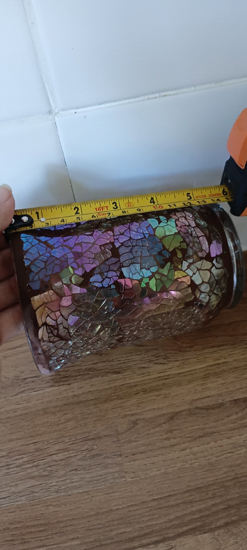 Decorative Mosaic Glass Vase, Unbranded, 15cm height, Excellent condition — preloved on SilentSale®