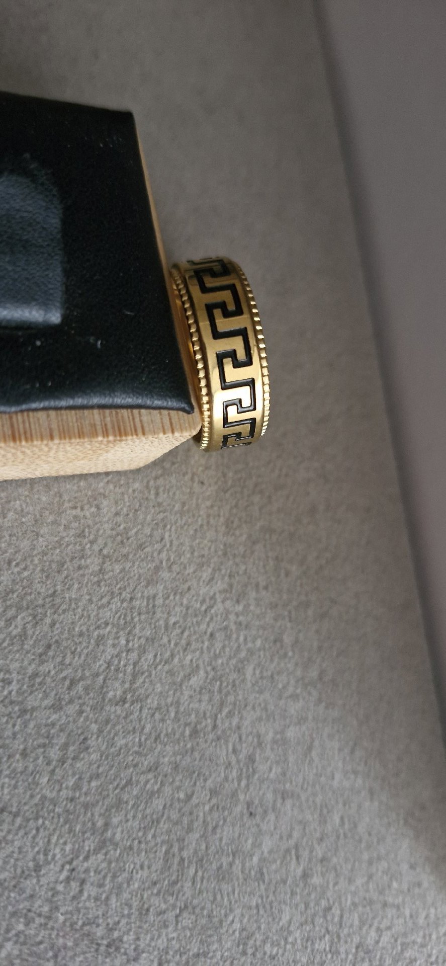 Gold Tone Greek Key Pattern Ring 19mm, Gold Tone, One Size, New condition — preloved on SilentSale®