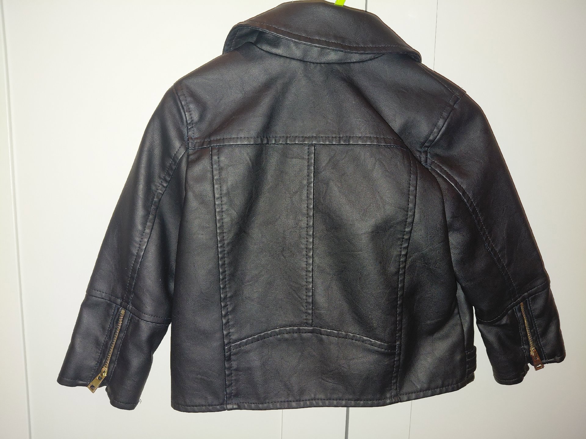 river island Black Faux Leather Biker Jacket, H&M, 12-18 months, Excellent condition — preloved on SilentSale®