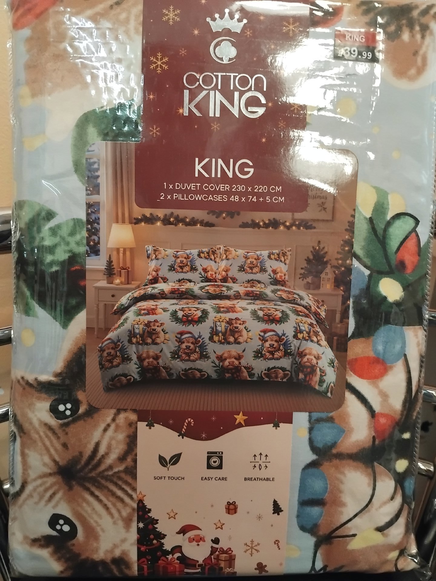 Cotton King King Size Christmas Duvet Cover Set, Cotton King, King, New condition — preloved on SilentSale®