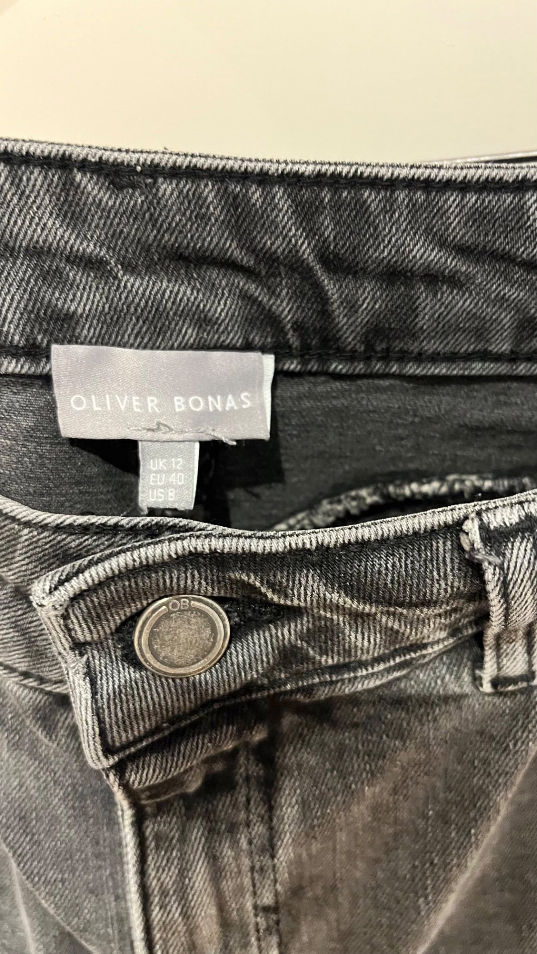 Oliver Bonas grey barrel-leg jeans, Other, 12, Like New condition — preloved on SilentSale®