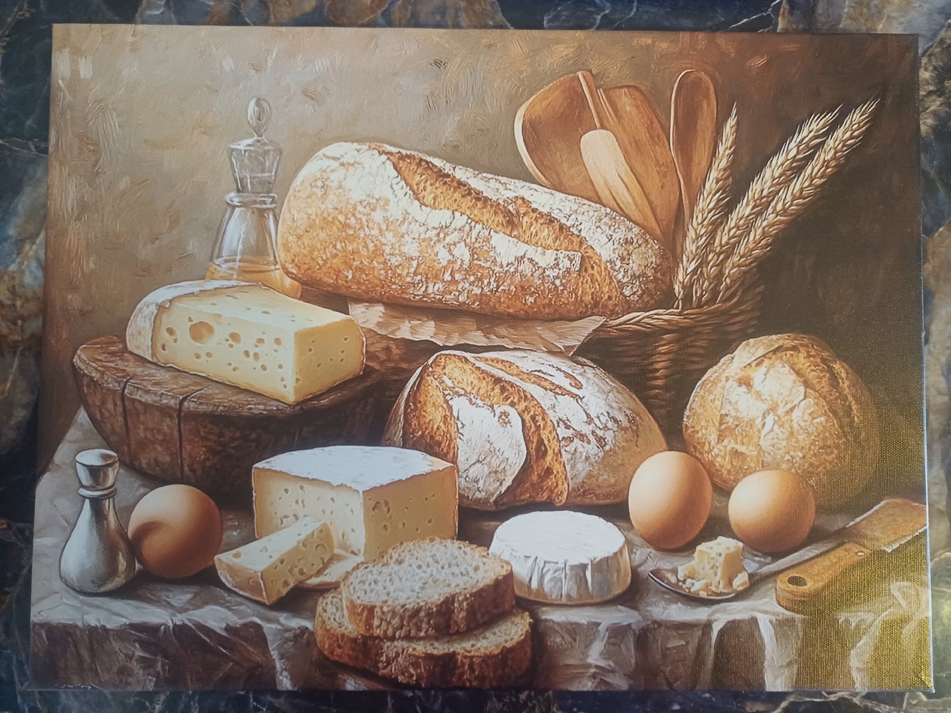 Still Life Bread and Cheese Wall Art Painting, Art, One Size, Excellent condition — preloved on SilentSale®