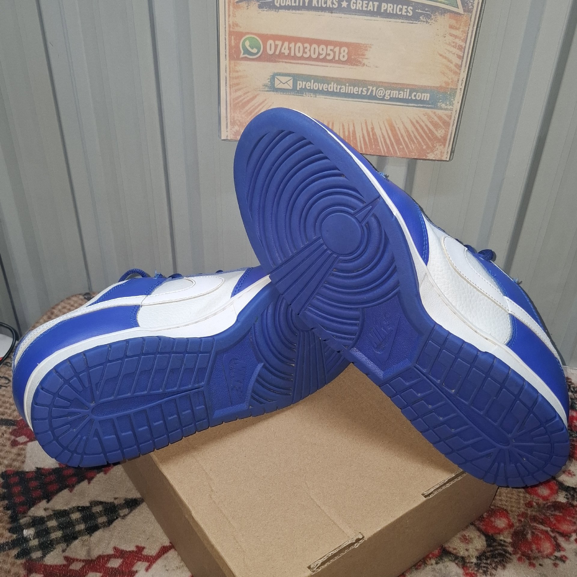 Nike Dunk Low Trainers - Blue/White, UK 11.5, Nike, 11.5, Good condition — preloved on SilentSale®