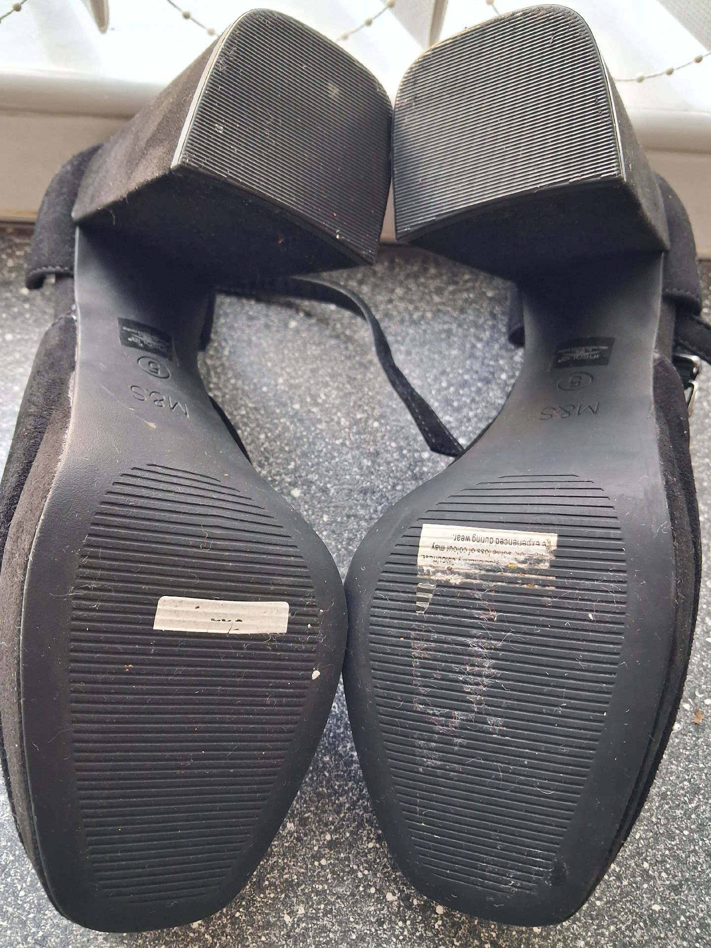 M&S Collection Black Leather Upper Block Heel Shoes – UK 5, M&S Collection, 5, Like New condition — preloved on SilentSale®