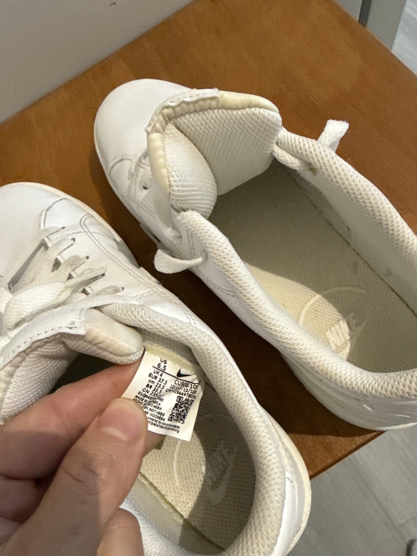 Nike White Leather Trainers – UK 4, Nike, 4, Excellent condition — preloved on SilentSale®