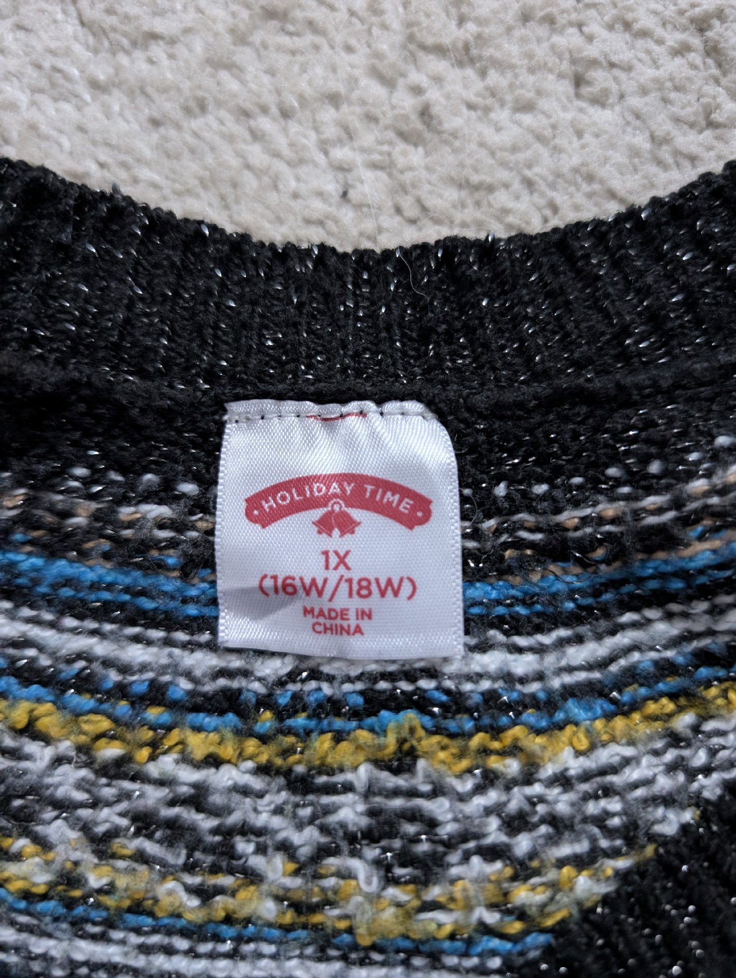 Holiday Time Black Polar Bear Patterned Jumper – Size 1X (16W/18W), Holiday Time, 1X (16W/18W), Good condition — preloved on SilentSale®