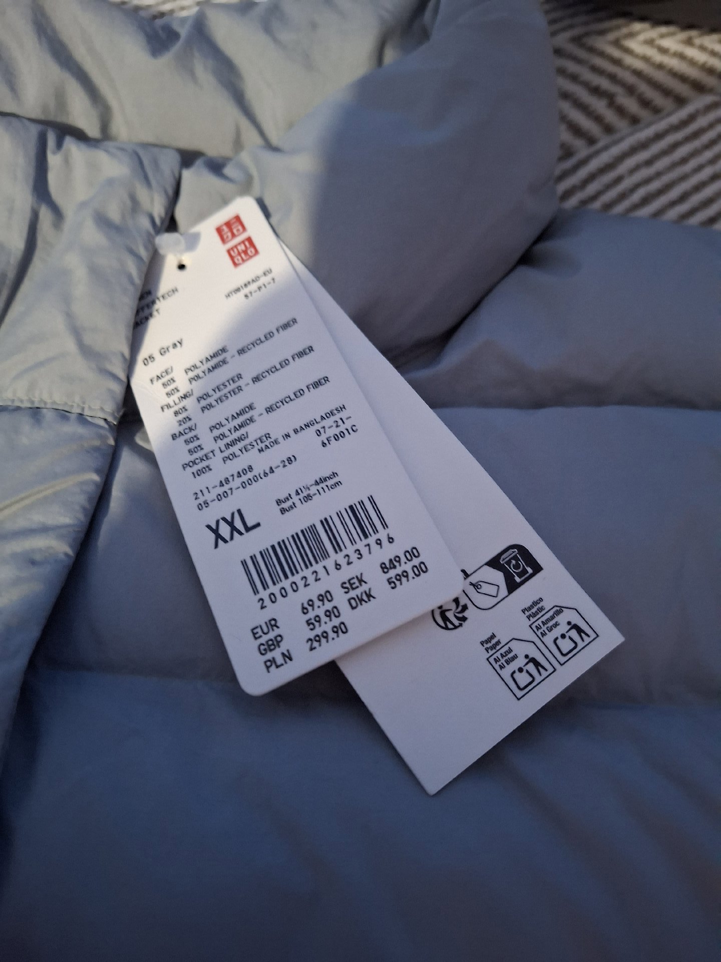 Uniqlo Grey Puffer Jacket XXL, Uniqlo, XXL, New condition — preloved on SilentSale®