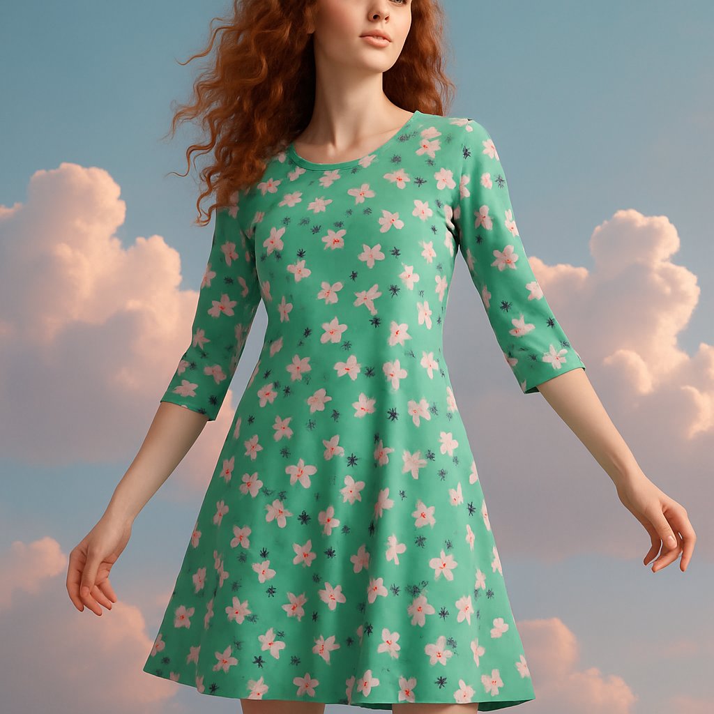 Simply Be Green Floral Print Swing Dress – Size 10, Simply Be, 10, New condition — preloved on SilentSale®