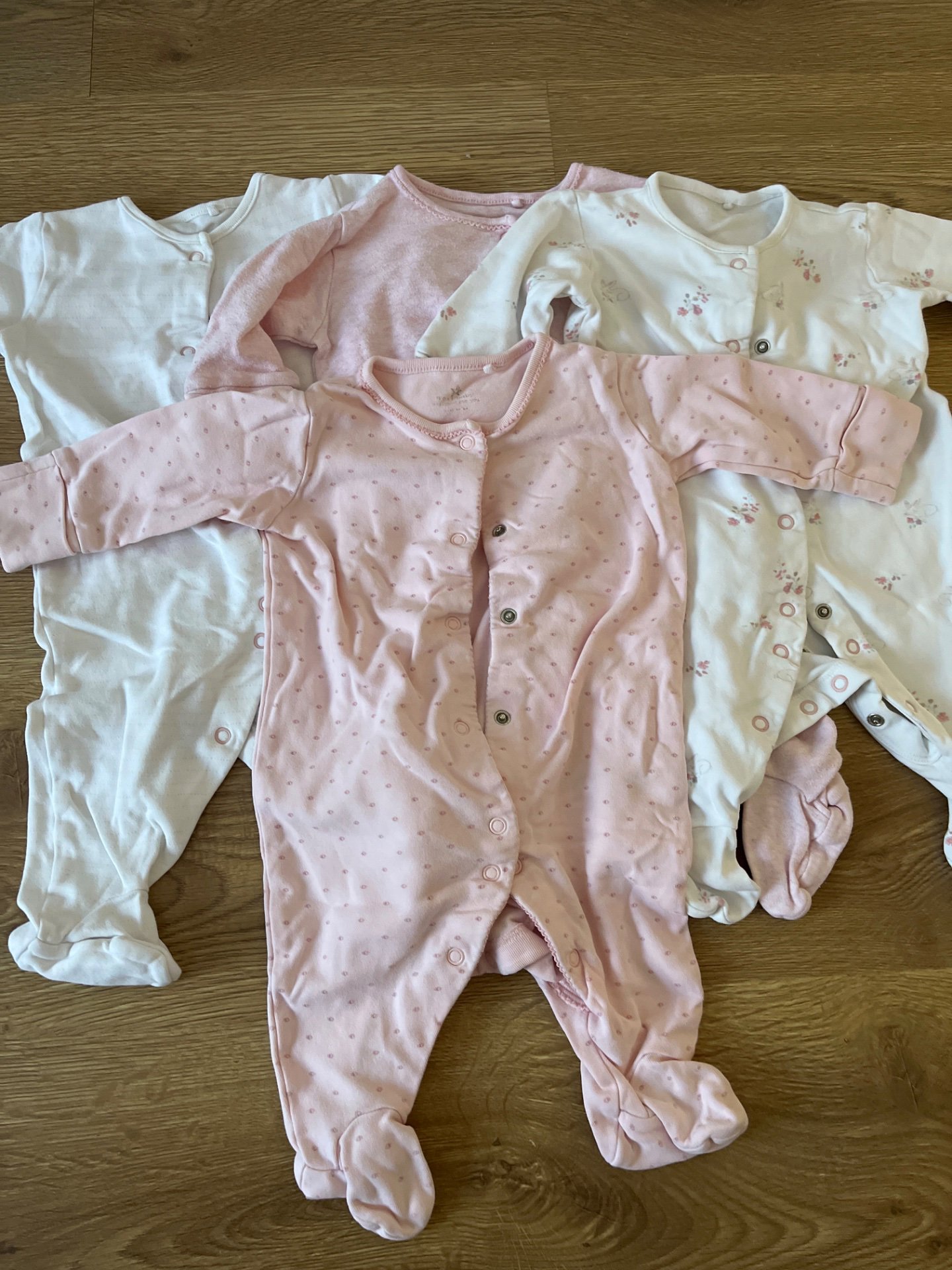 Next Baby Girls' Sleepsuits Set of 4, Next, 3-6M, Excellent condition — preloved on SilentSale®
