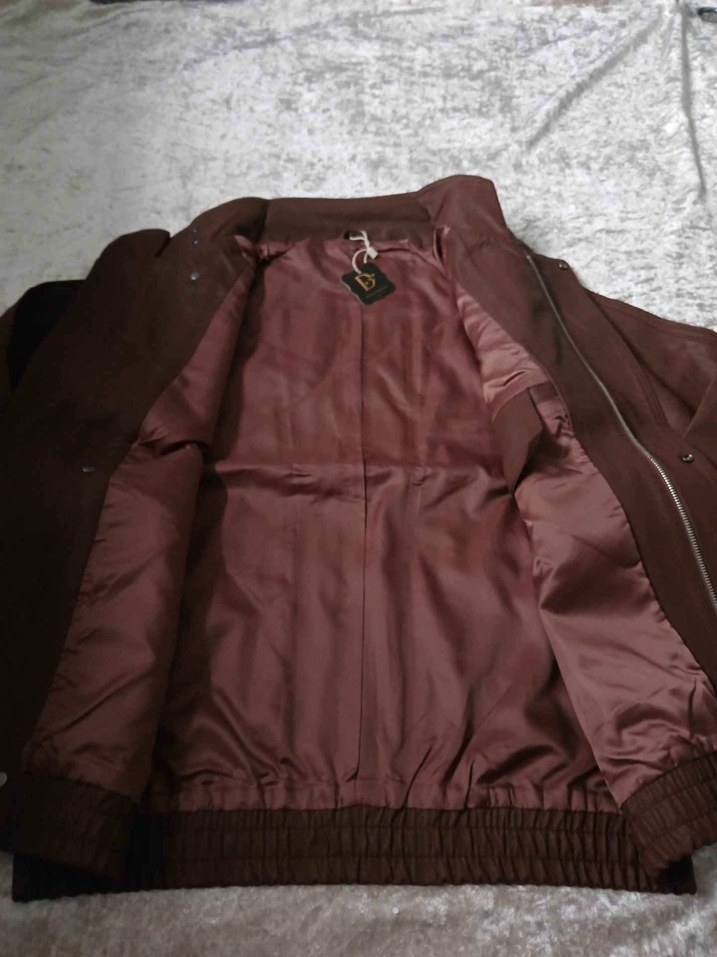 Men's Brown Faux Leather Bomber Jacket — Size M, Unbranded, M, New condition — preloved on SilentSale®