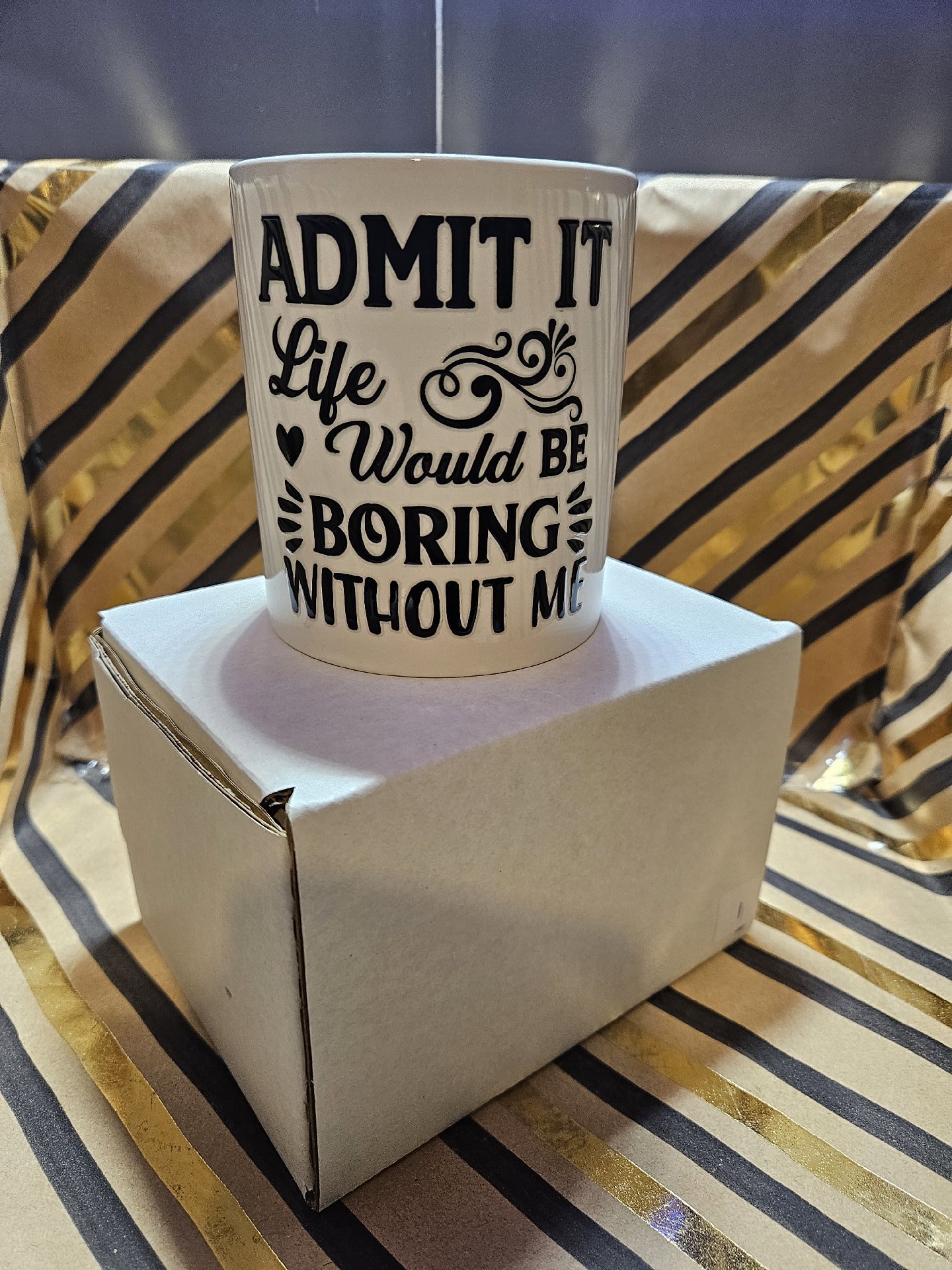 Ceramic Mug with 'Life Would Be Boring Without Me' Quote, Unbranded, One Size, New condition — preloved on SilentSale®