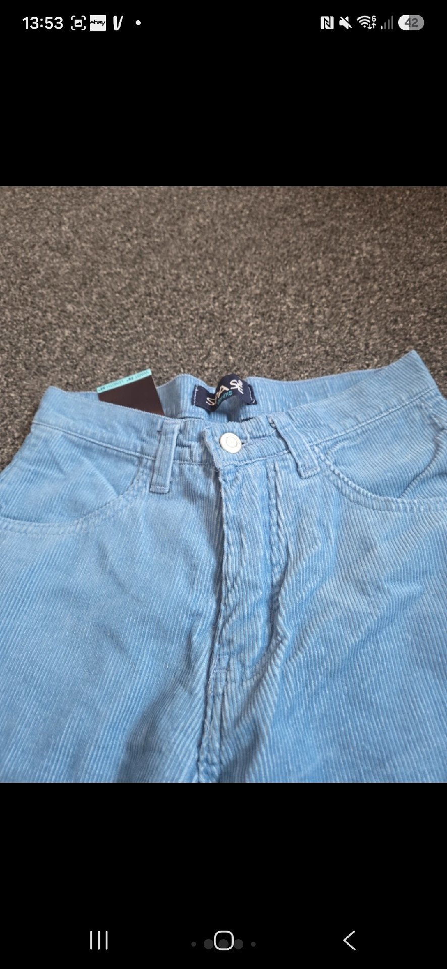 Sasson Light Blue Corduroy Wide Leg Trousers, Sasson, Waist 26 Length 32, New condition — preloved on SilentSale®