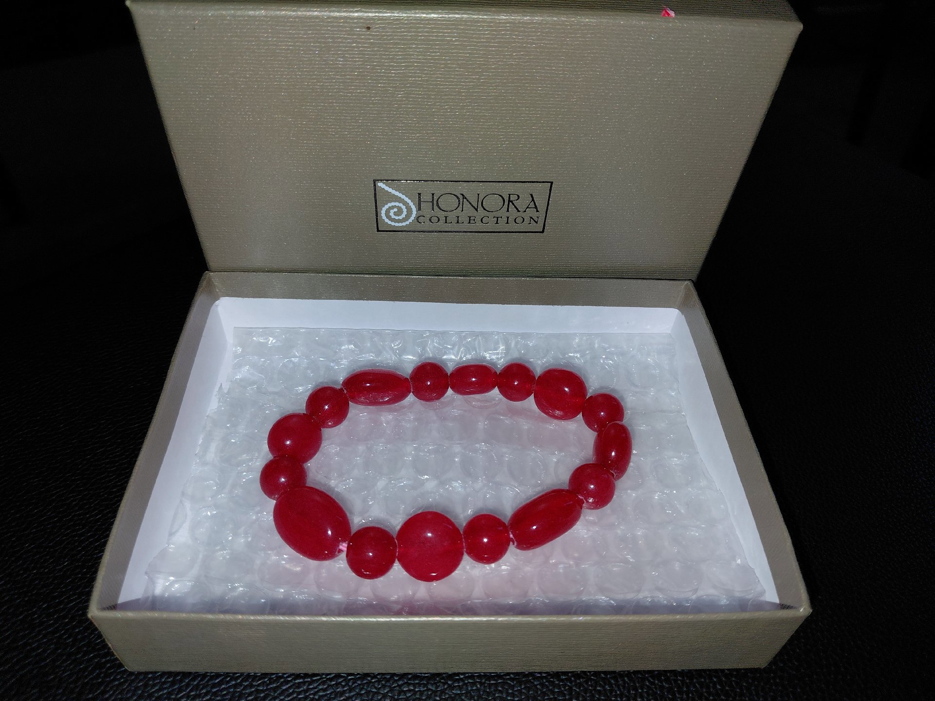 Honora Collection Red Beaded Stretch Bracelet, Honora Collection, One Size, Excellent condition — preloved on SilentSale®