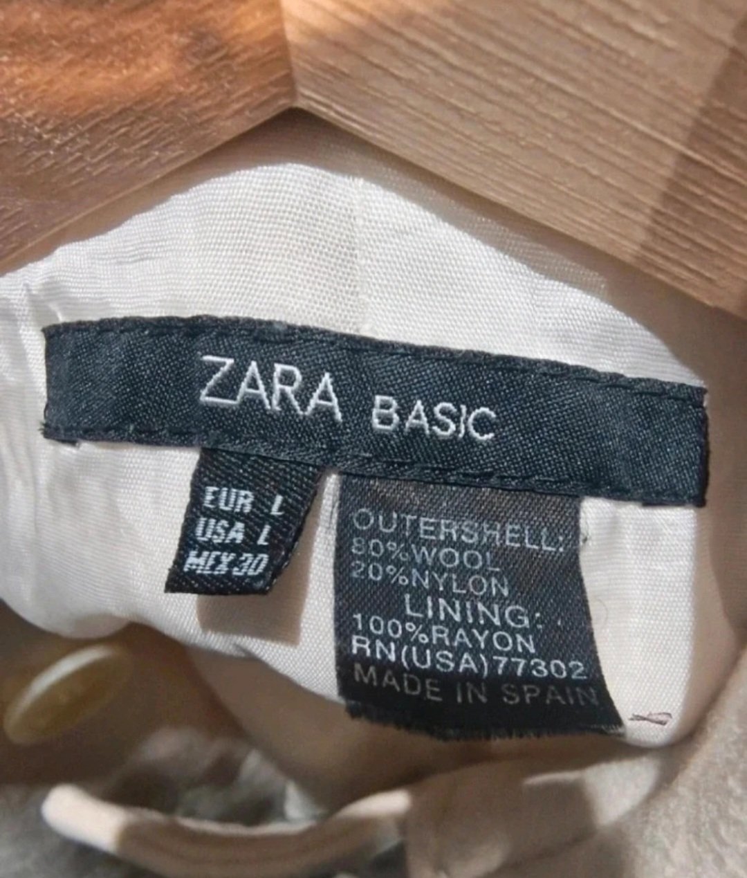  Zara Basic Cream Double-Breasted Peacoat | M / UK 12–14, Zara, 12, Excellent condition — preloved on SilentSale®