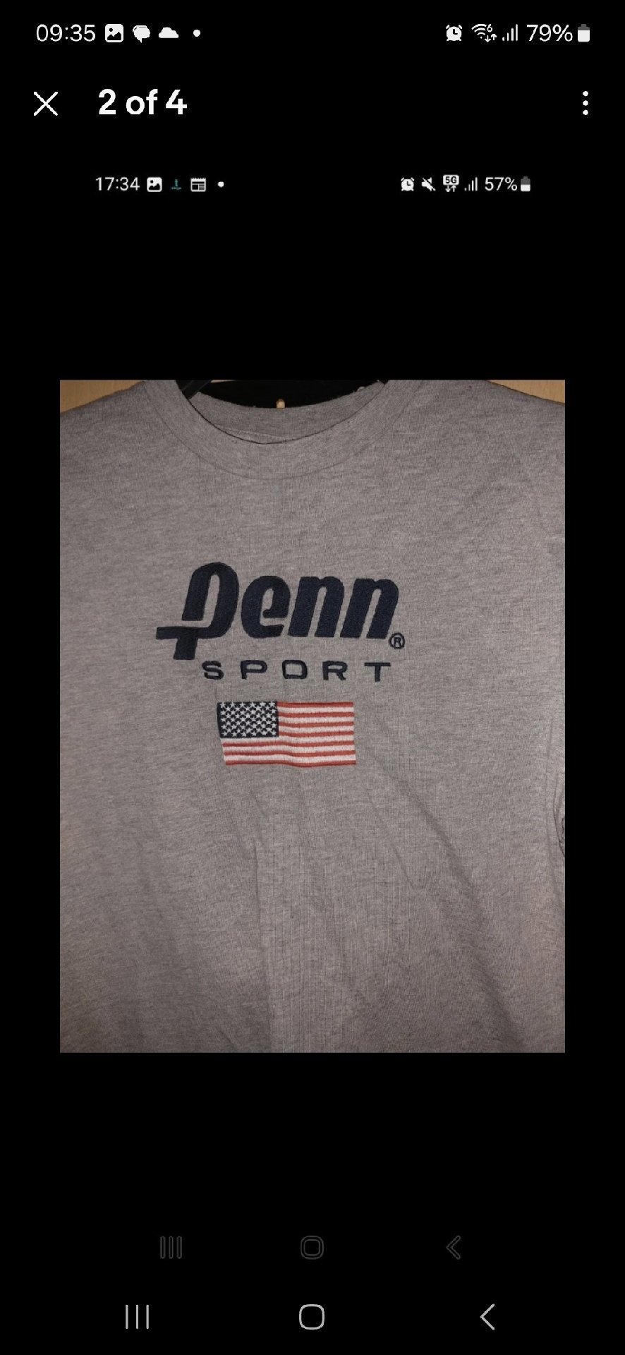 Penn Sport Grey Logo T-Shirt – Size S, Penn, S, Excellent condition — preloved on SilentSale®