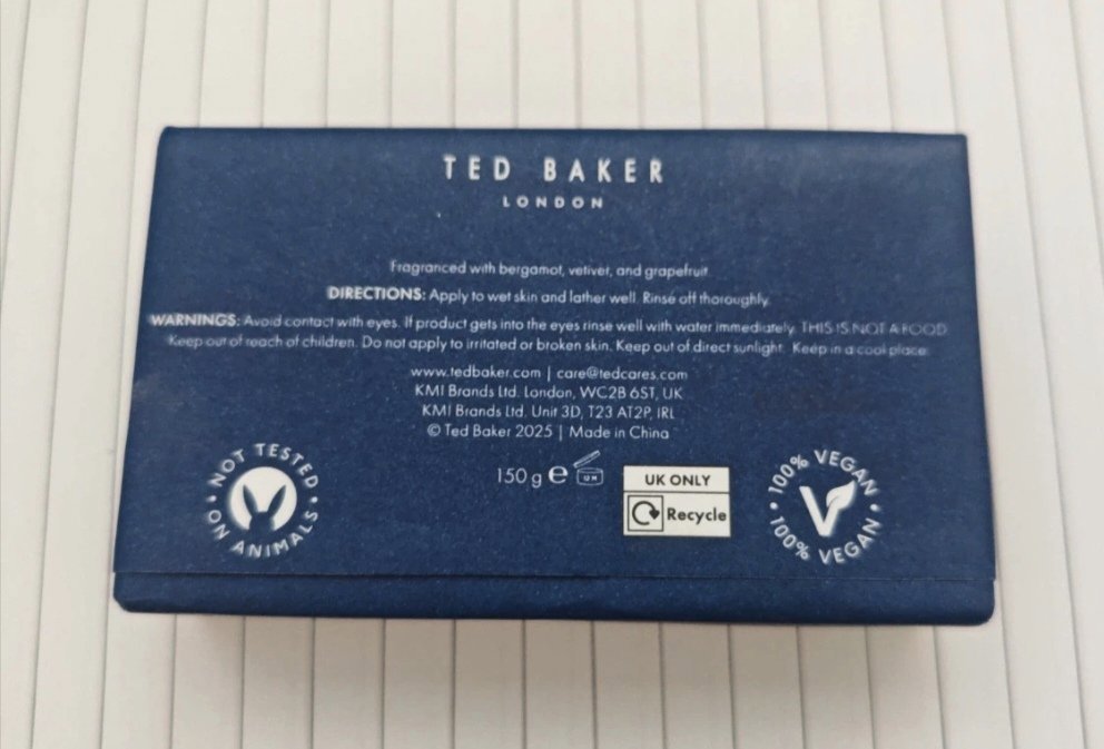 Ted Baker Bergamot & Vetiver Cleansing Bar, Ted Baker, One Size, New condition — preloved on SilentSale®
