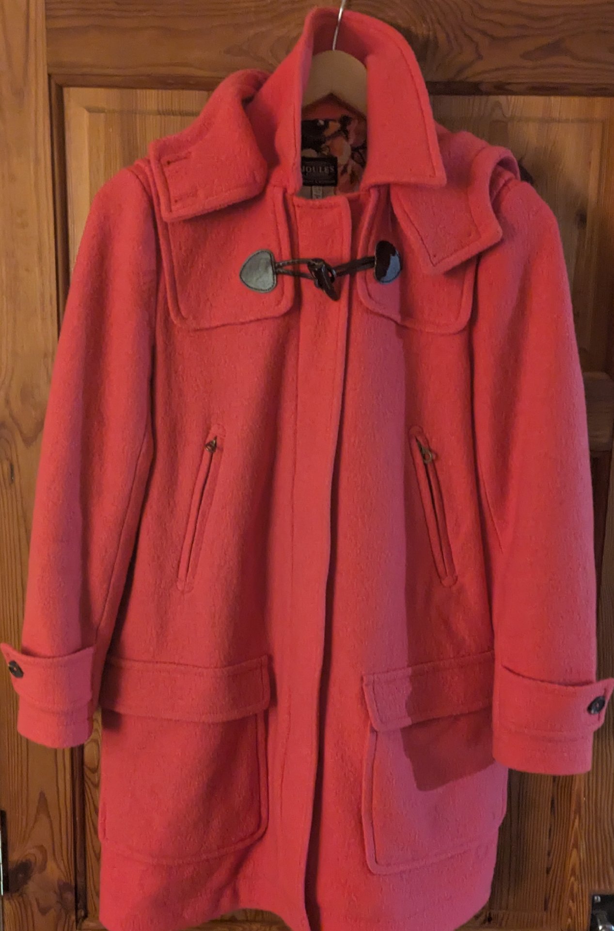 Joules Red Wool Blend Duffle Coat, Joules, 10, Excellent condition — preloved on SilentSale®