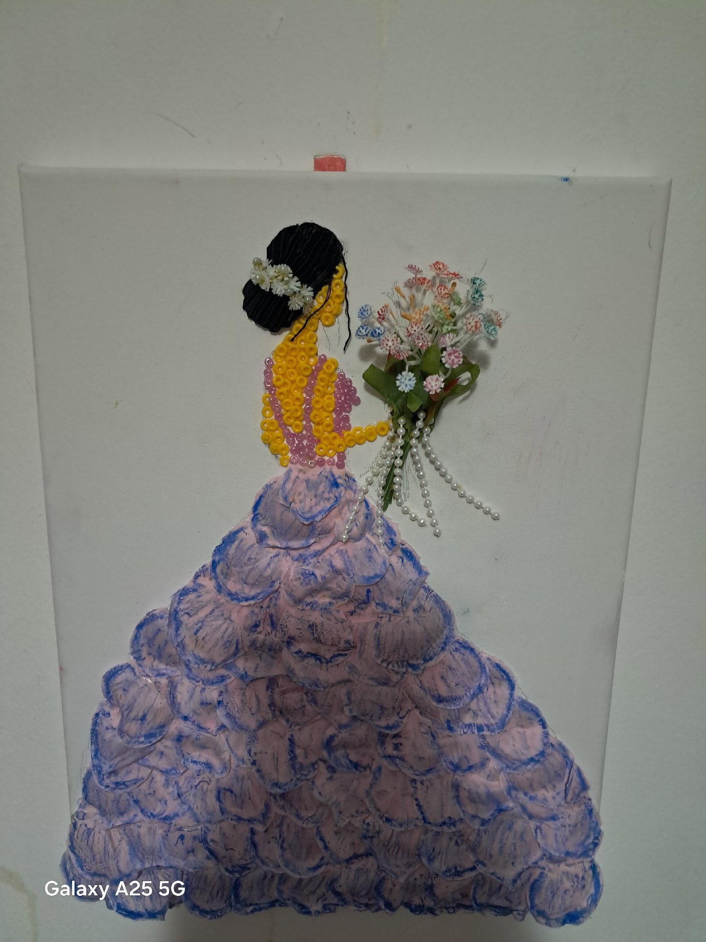 Handmade 3D Mixed Media Wall Art of Woman in Dress, selfmade, One Size, Excellent condition — preloved on SilentSale®