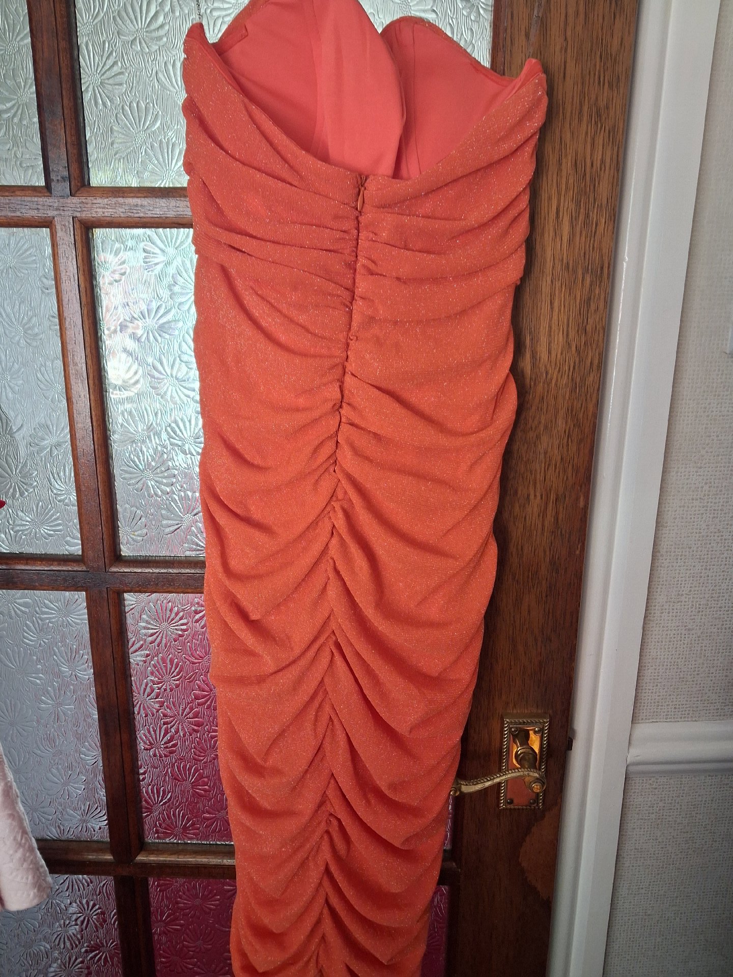 Orange Ruched Bodycon Dress, Rare London, 10, Like New condition — preloved on SilentSale®