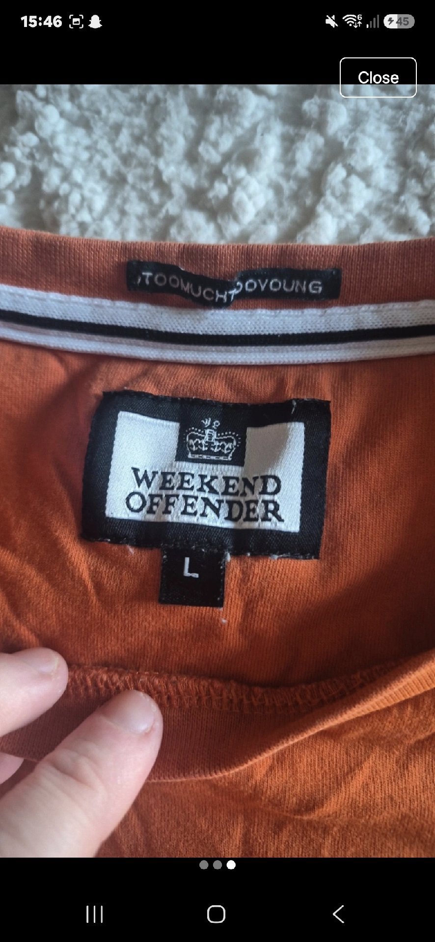 Weekend Offender Orange Logo T-Shirt – Size L, Weekend Offender, L, Good condition — preloved on SilentSale®