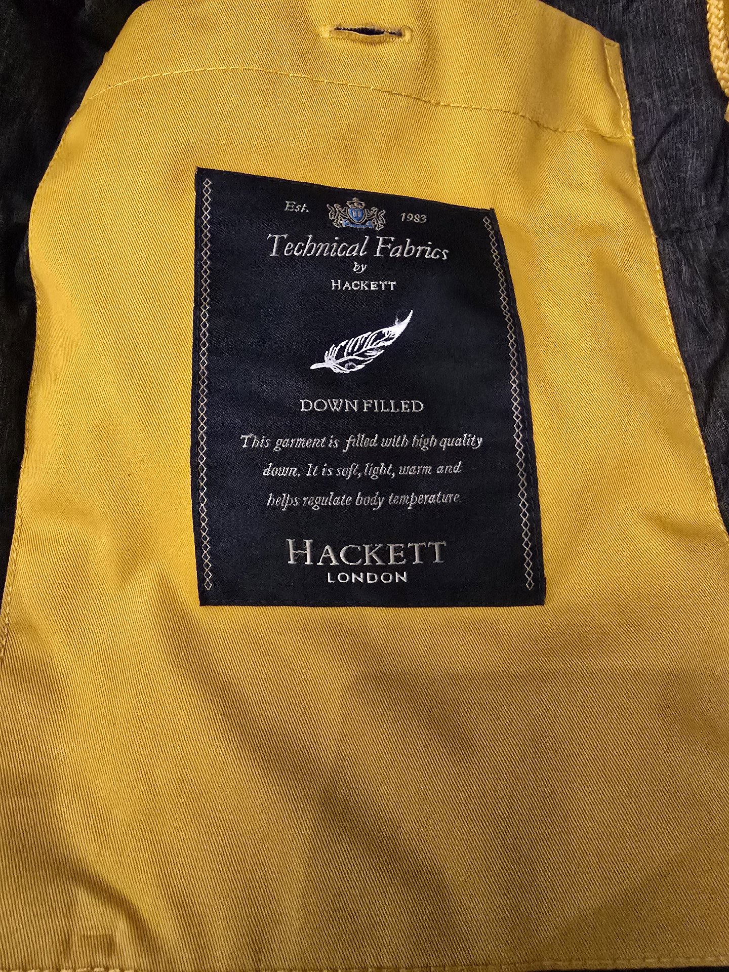 Hackett London Yellow Down Filled Jacket Medium, Hackett, M, Excellent condition — preloved on SilentSale®