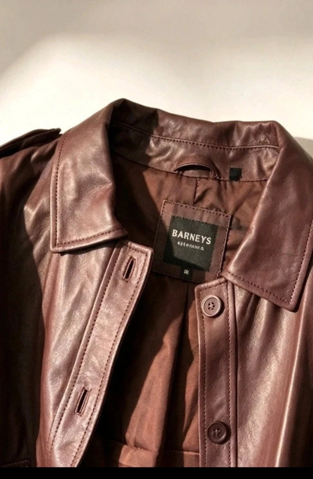 Barneys New York Brown Leather Jacket, Barneys New York, 18, New condition — preloved on SilentSale®