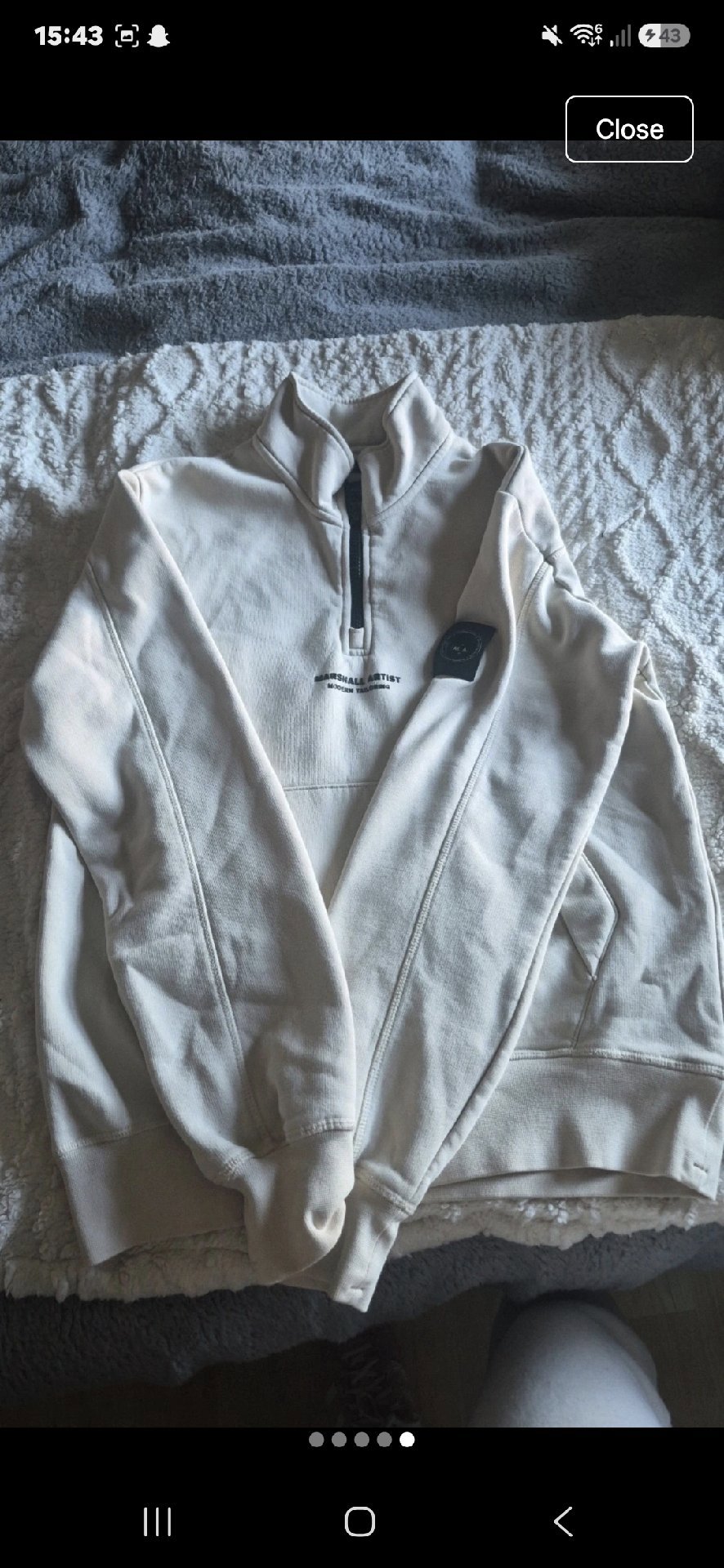 Marshall Artist Cream Half Zip Sweatshirt, Marshall Artist, S, Excellent condition — preloved on SilentSale®