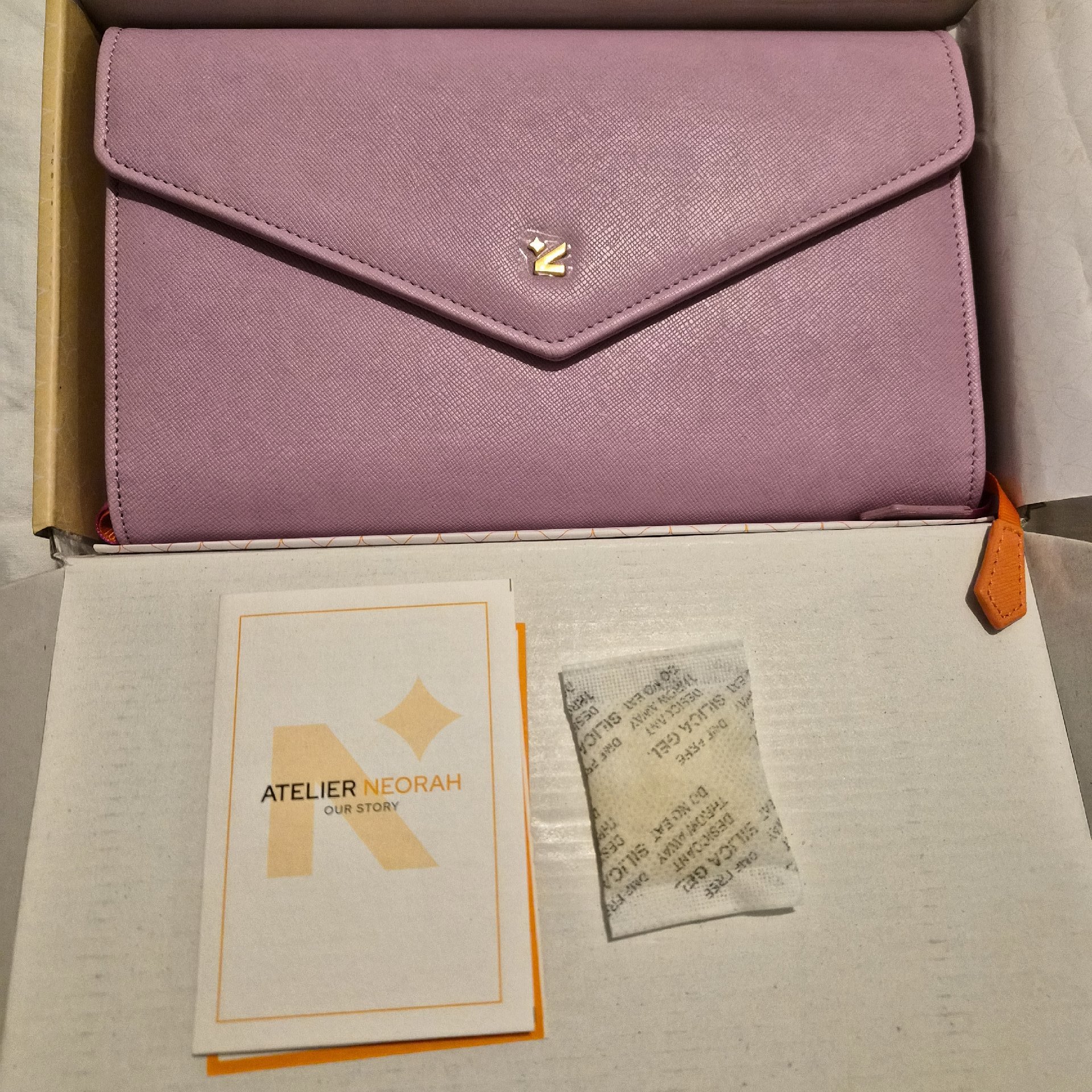 Atelier Neorah Lilac Envelope Clutch Bag, Atelier Neorah, Medium, Like New condition — preloved on SilentSale®