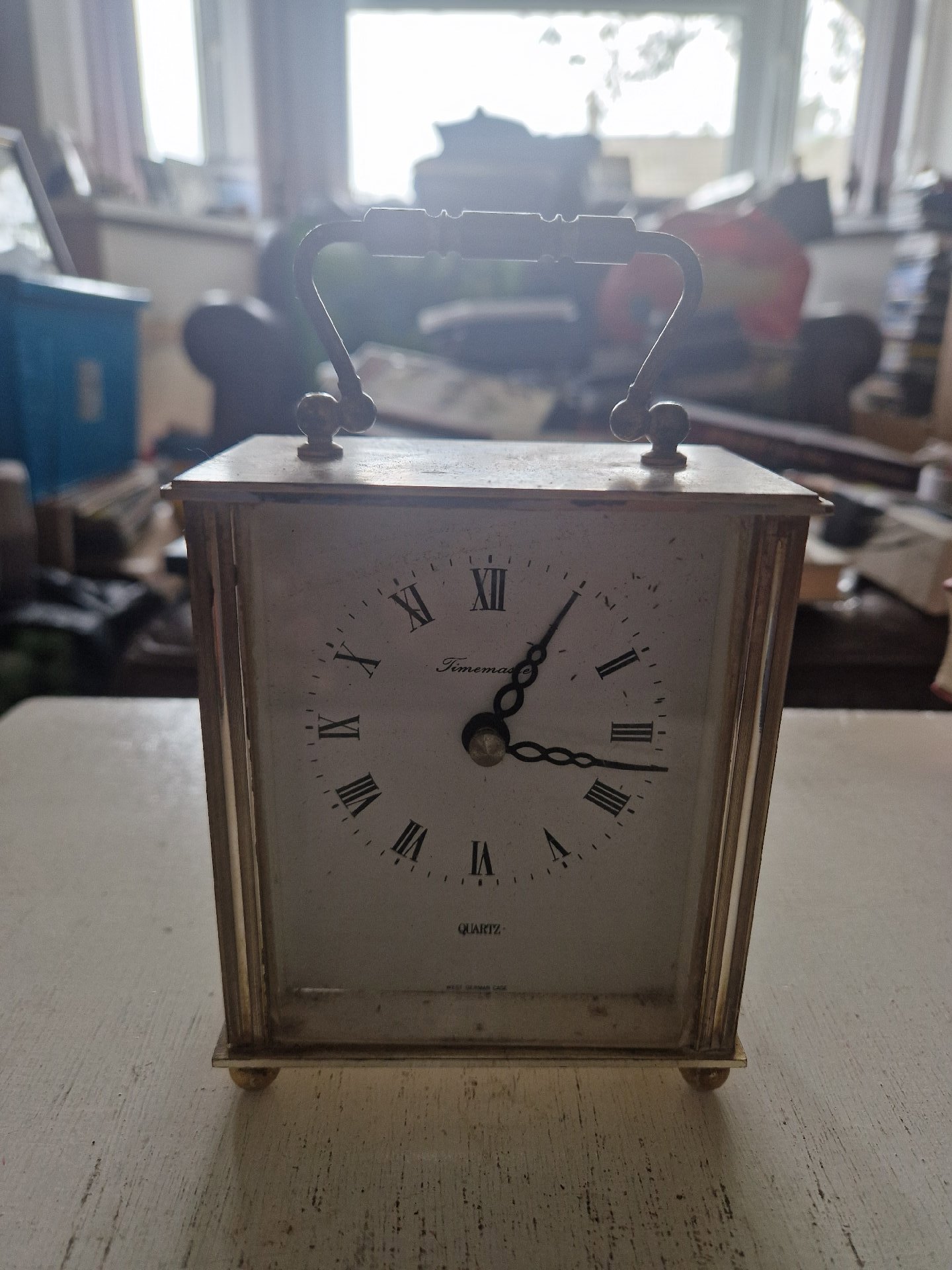 Brass quartz carriage clock by Timemaster, Vintage, Small, Excellent condition — preloved on SilentSale®