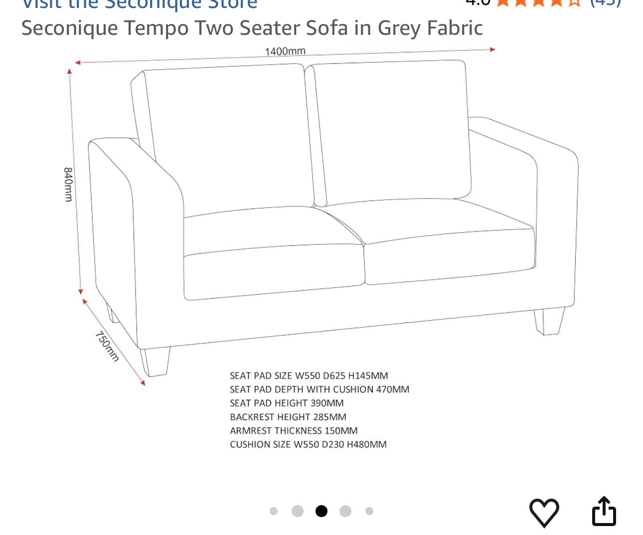 Brand new two seater sofa, Seconique, Medium, New condition — preloved on SilentSale®