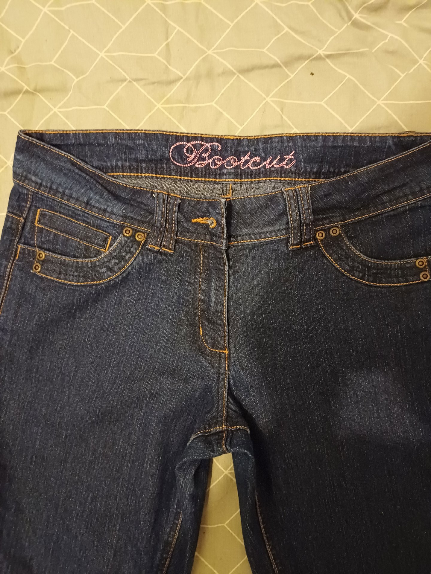 Y2k dark wash jeans size 12, bootcut, 12, Like New condition — preloved on SilentSale®