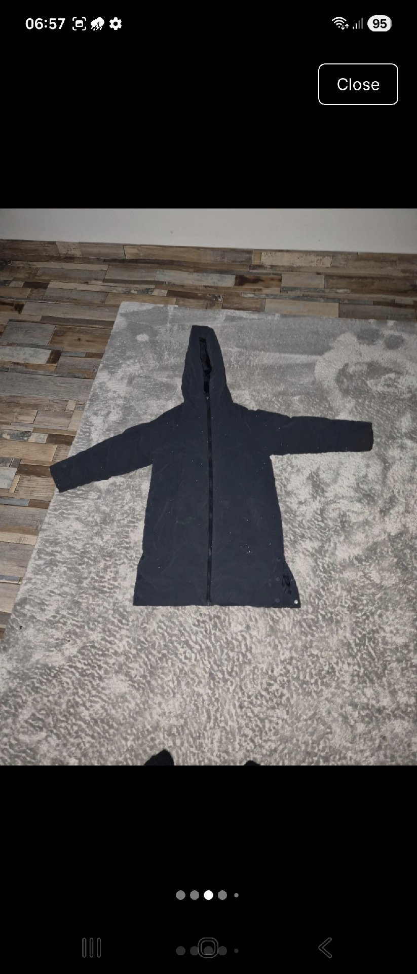 Black Hooded Longline Coat Jacket, Marks & Spencer, 10, Good condition — preloved on SilentSale®