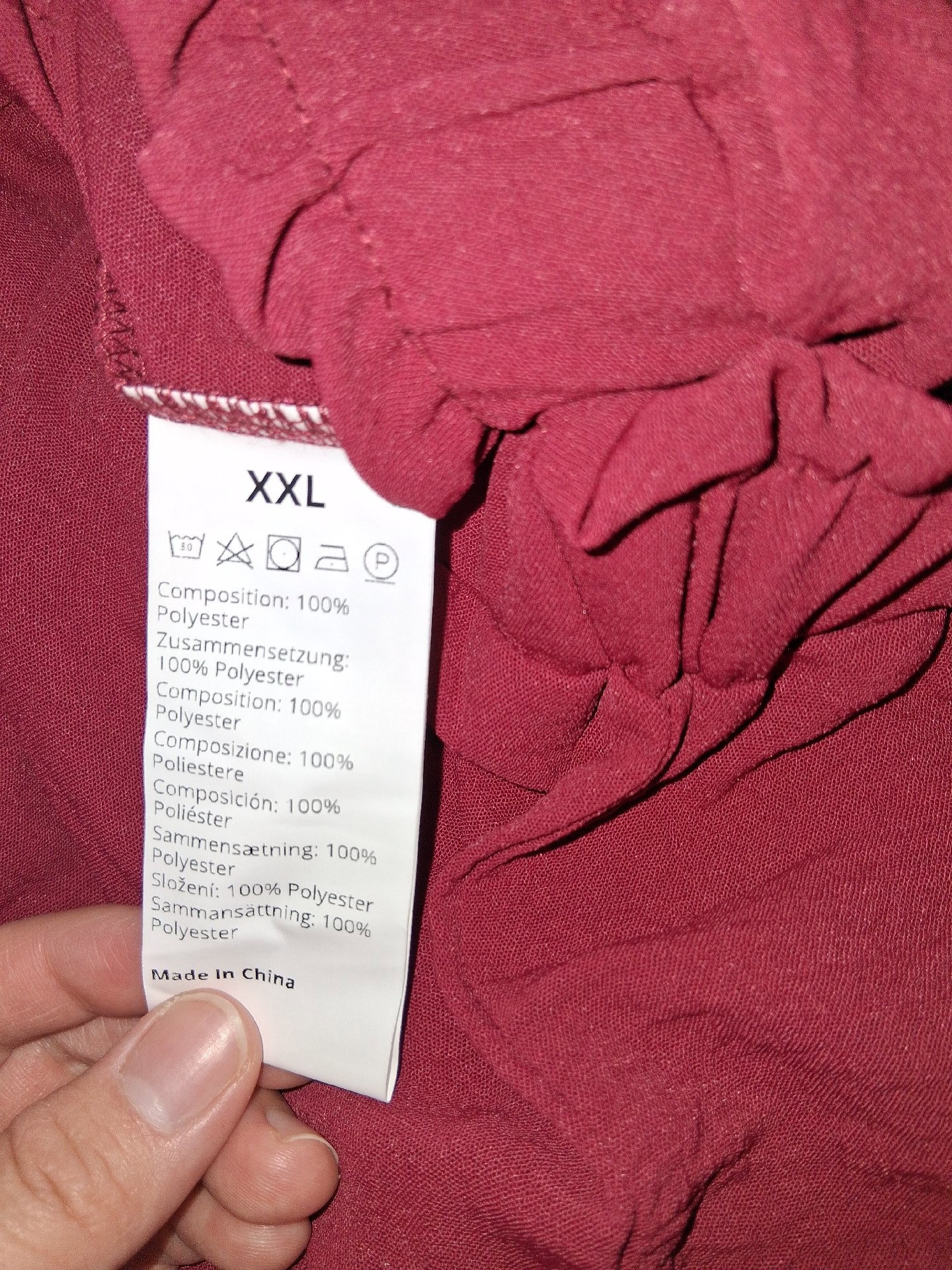 Wide Leg Burgundy Polyester Trousers – XXL, Unbranded, XXL, New condition — preloved on SilentSale®