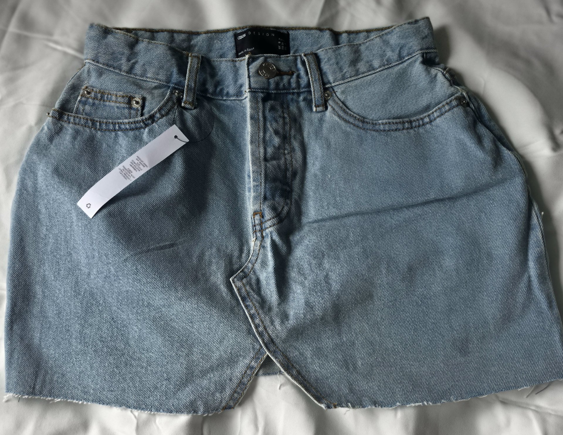 ASOS Design Light Blue Denim Mini Skirt – UK 8, ASOS Design, 8, New condition — preloved on SilentSale®