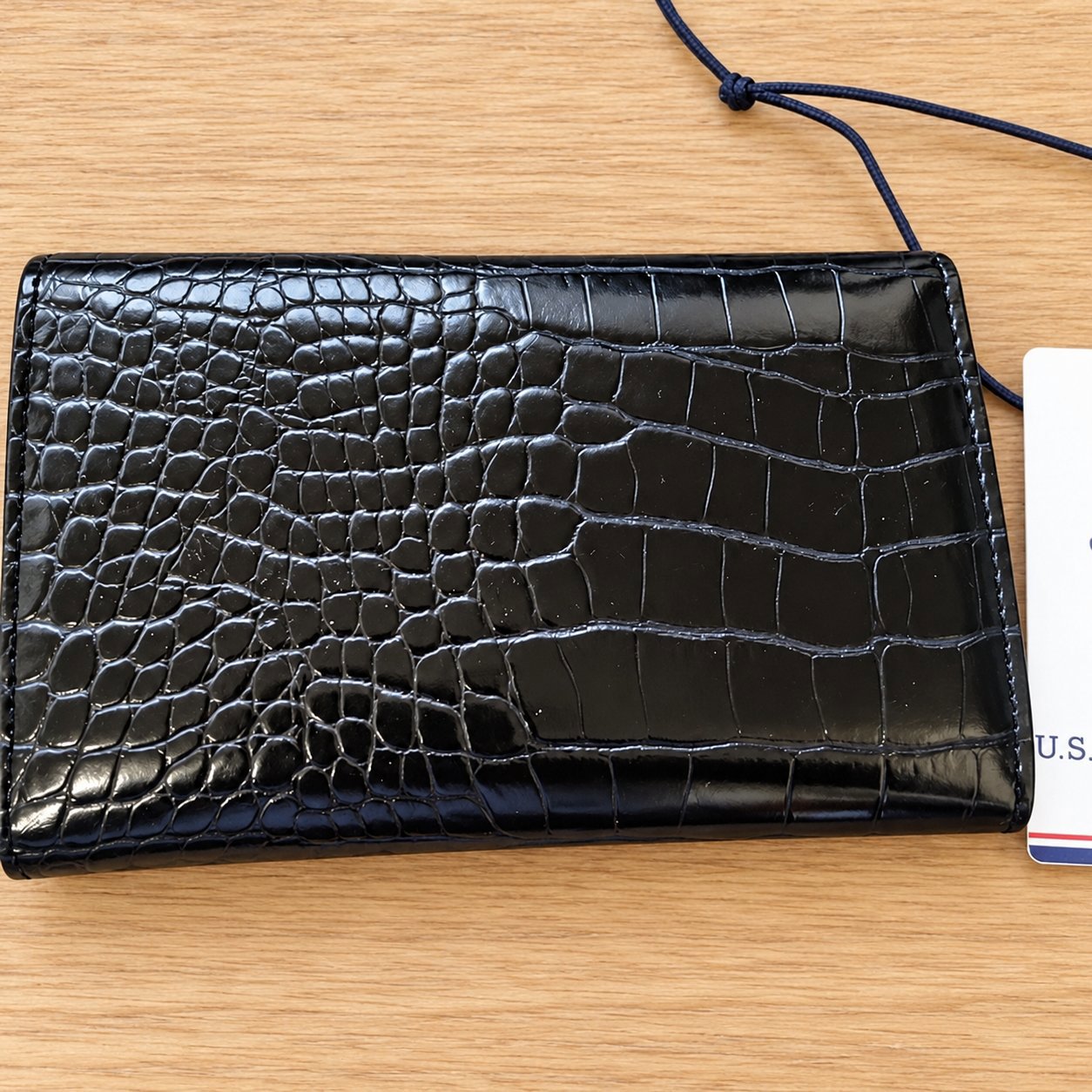 U.S. Polo Assn. Black Croc Effect Flap Wallet, U.S. Polo Assn, One Size, New condition — preloved on SilentSale®