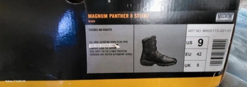 Size 8 Black magnum panther boots safety boots new, Magnum, 8, New condition — preloved on SilentSale®