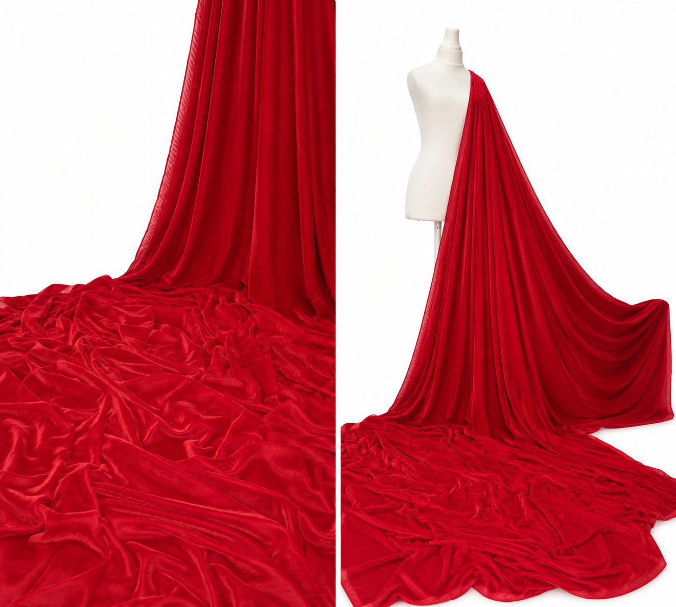 Red Velvet Fabric Material by the Metre, Velvet, One Size, New condition — preloved on SilentSale®