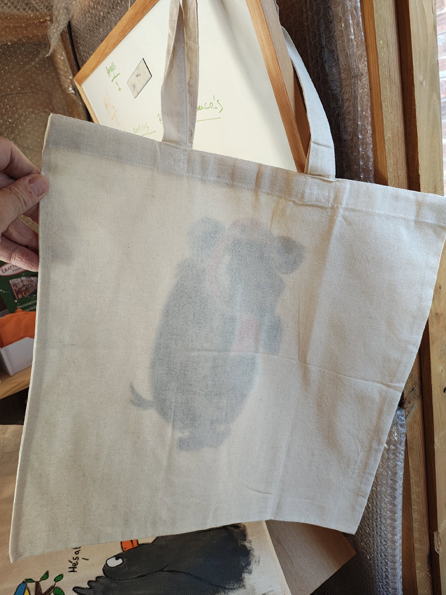 Canvas Tote Bag with Cartoon Dog Print, Unbranded, Tote, New condition — preloved on SilentSale®