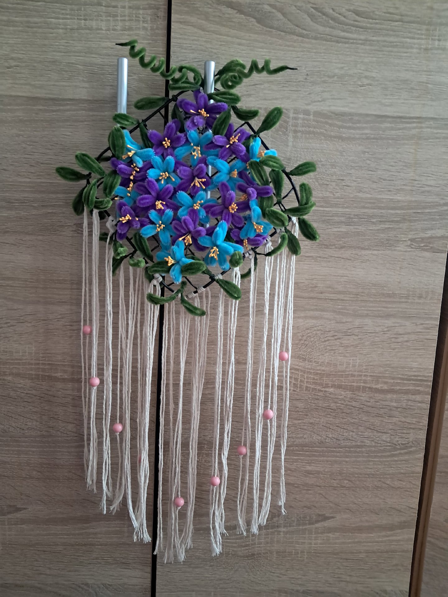 Handmade Floral Dreamcatcher Wall Hanging with LED Lights, selfmade, One Size, Excellent condition — preloved on SilentSale®