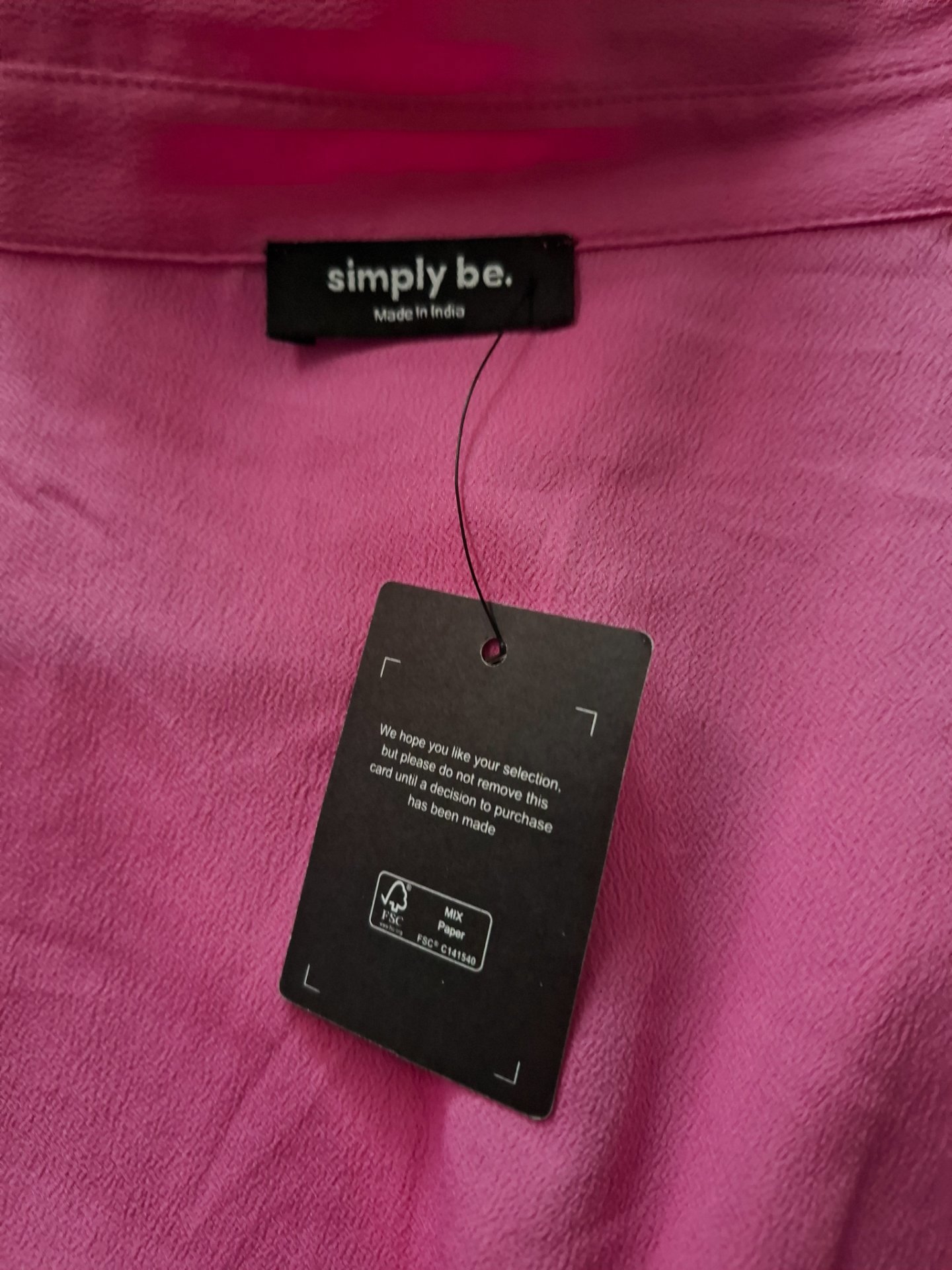 Simply Be Pink Shirt Dress with Tie Waist, Simply Be, 22, New condition — preloved on SilentSale®