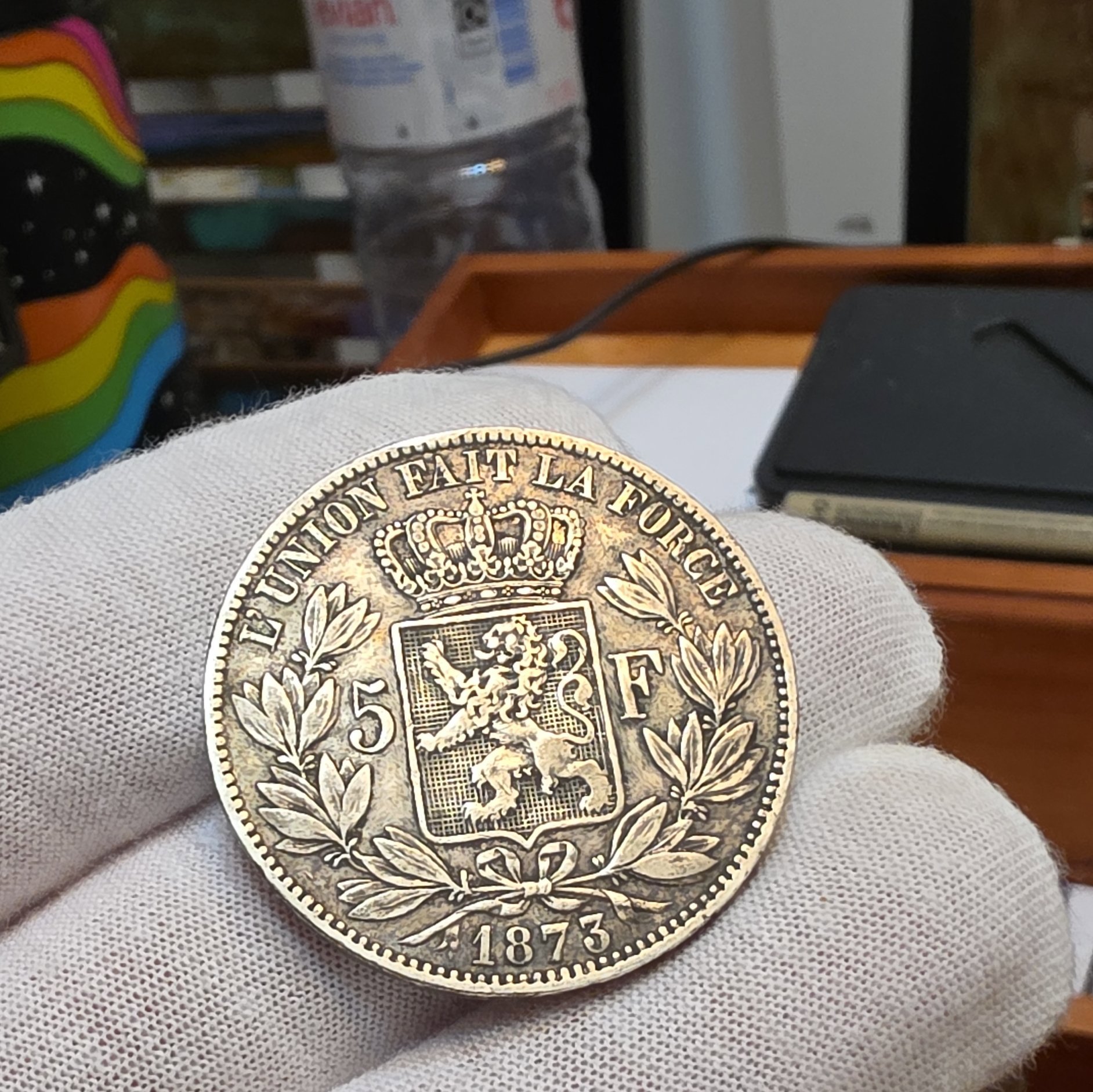 Belgium 5 Francs 1873 Leopold II Silver Coin In Very Fine/low EX Condition, Unbranded, Paperback, Excellent condition — preloved on SilentSale®