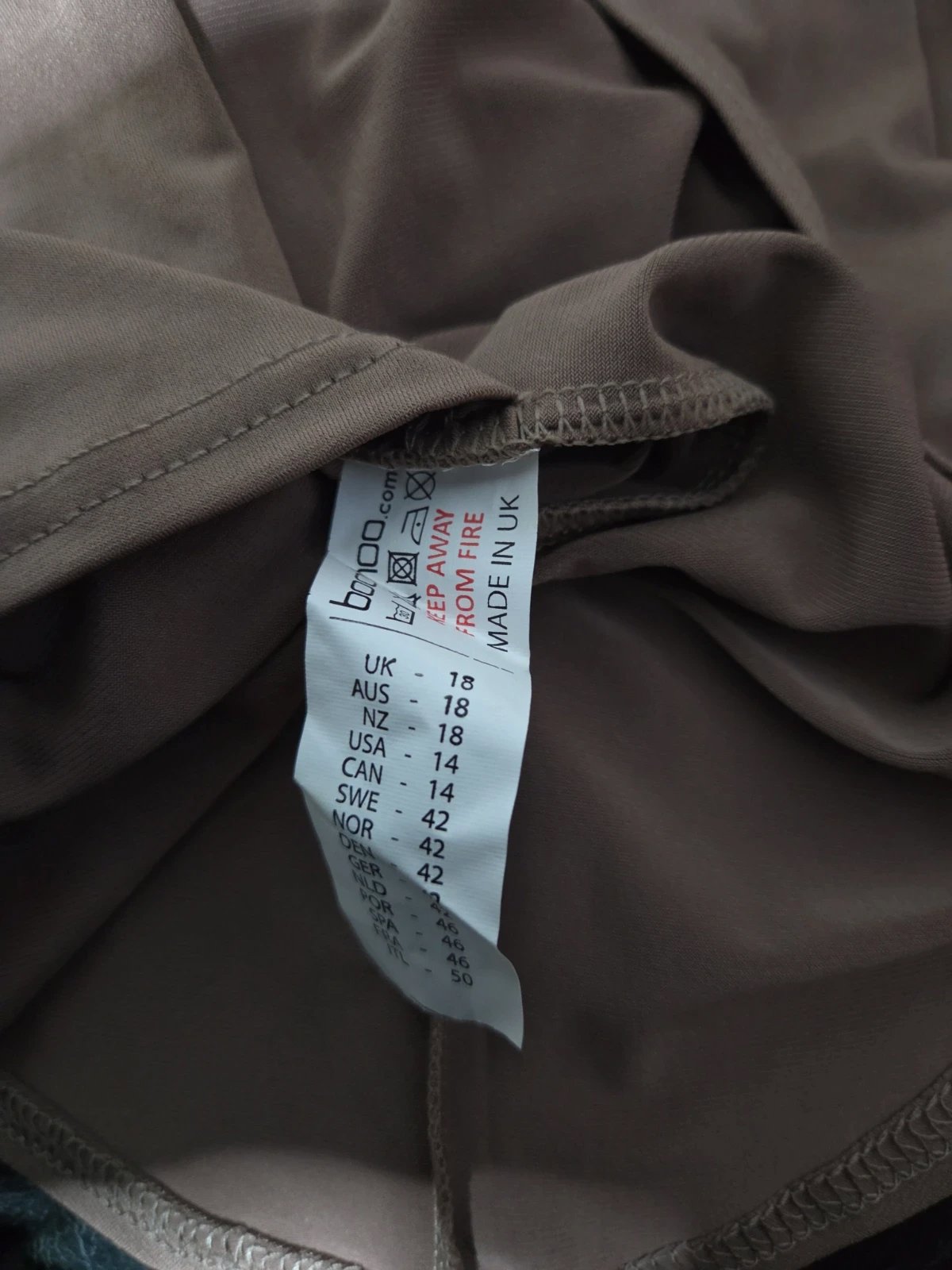 Boohoo Plus Taupe Brown Draped Asymmetric Dress, Boohoo, 16, New condition — preloved on SilentSale®