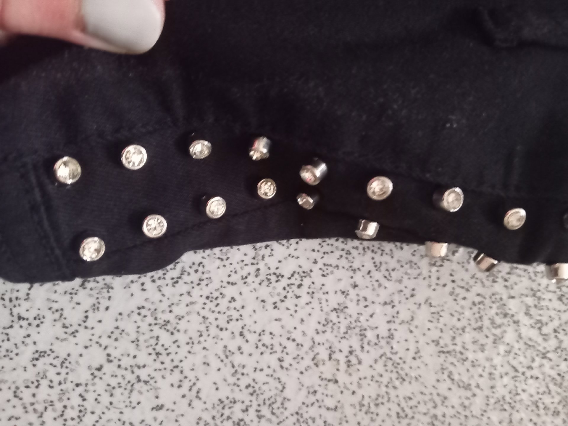 Black Studded High Waist Skinny Jeans – Size S, m sara, S, Excellent condition — preloved on SilentSale®