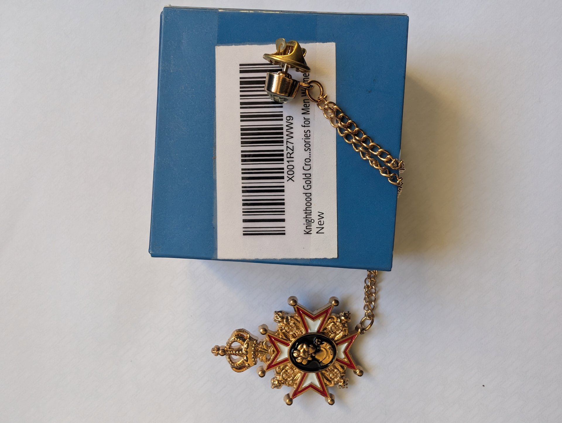 Knighthood Gold Cross Accessories Lapel Pin, with Chain and Boxed, Knighthood, One Size, Excellent condition — preloved on SilentSale®