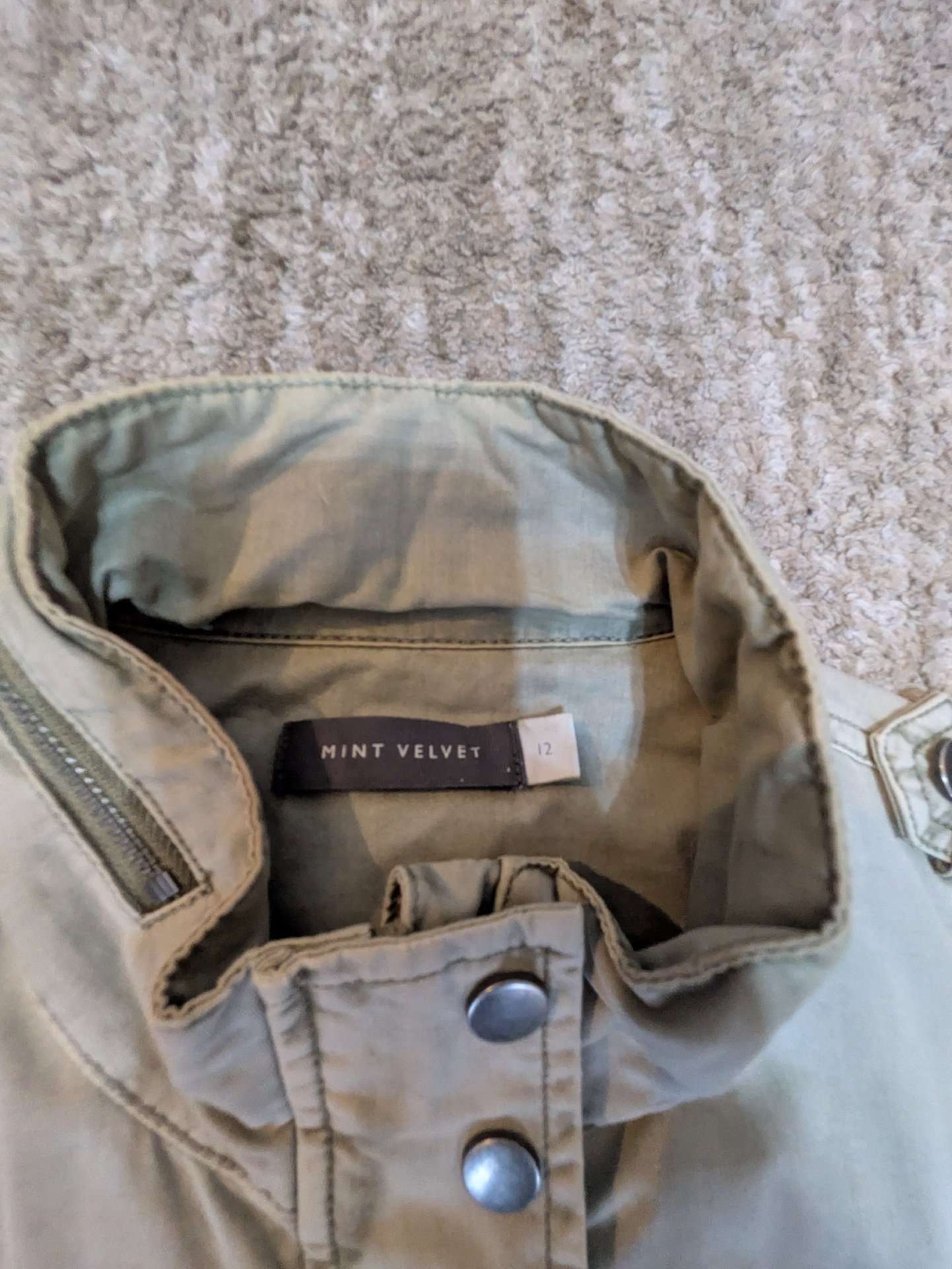 Mint Velvet Khaki Utility Jacket – Size 12, Mint Velvet, 12, Excellent condition — preloved on SilentSale®