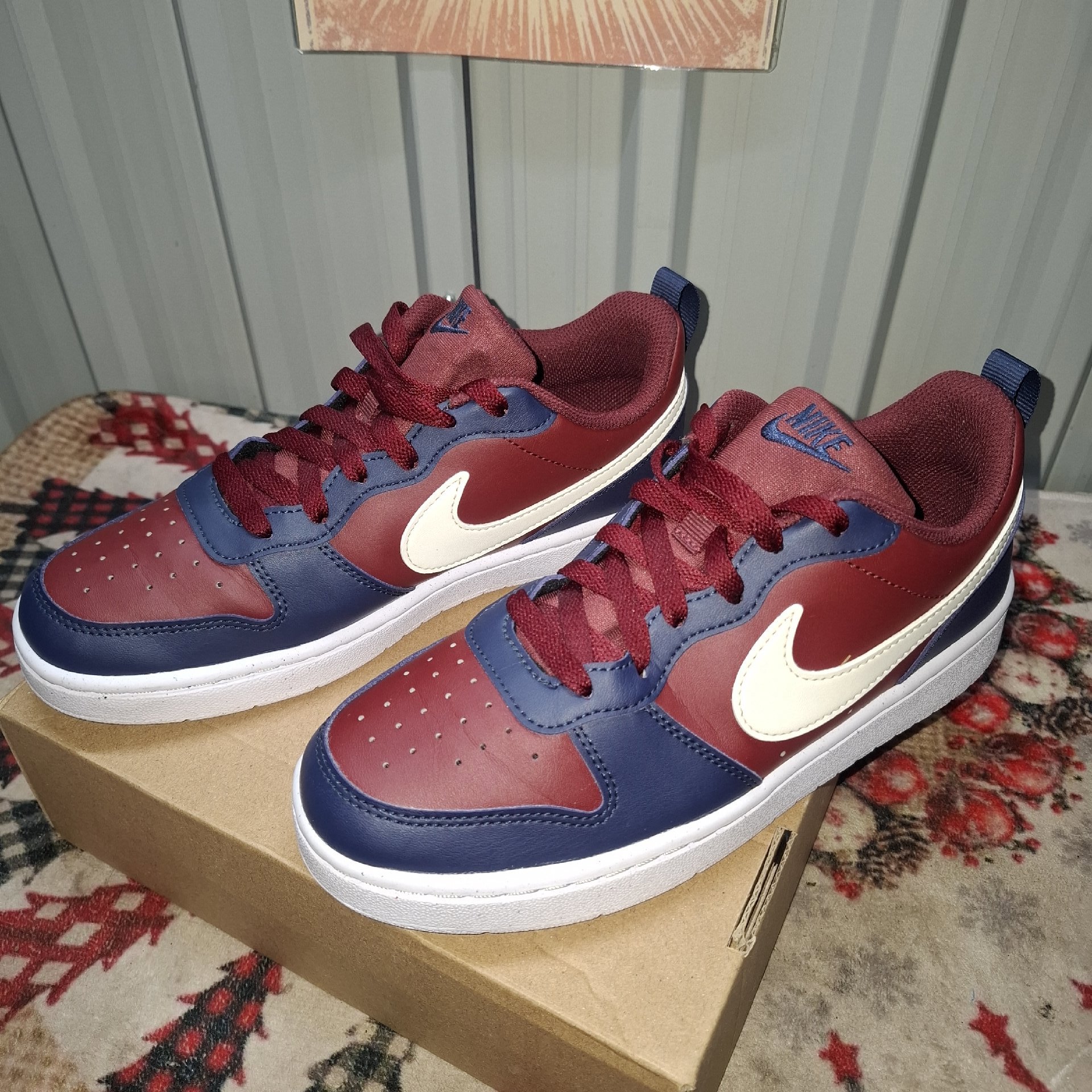 Nike Burgundy and Navy Trainers, Nike, 5, Excellent condition — preloved on SilentSale®