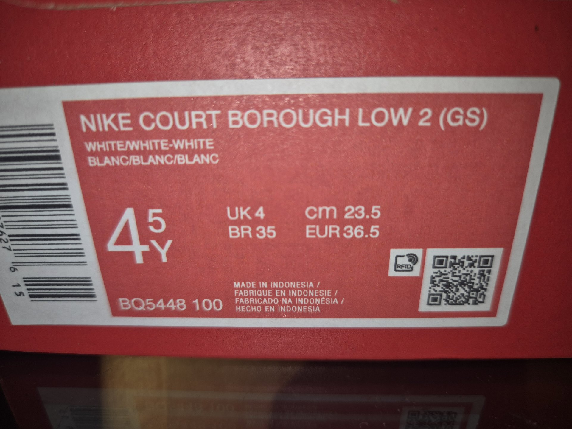 Nike Court Borough Low 2 GS White Trainers – UK 4.5Y, Nike, UK 4.5Y, New condition — preloved on SilentSale®