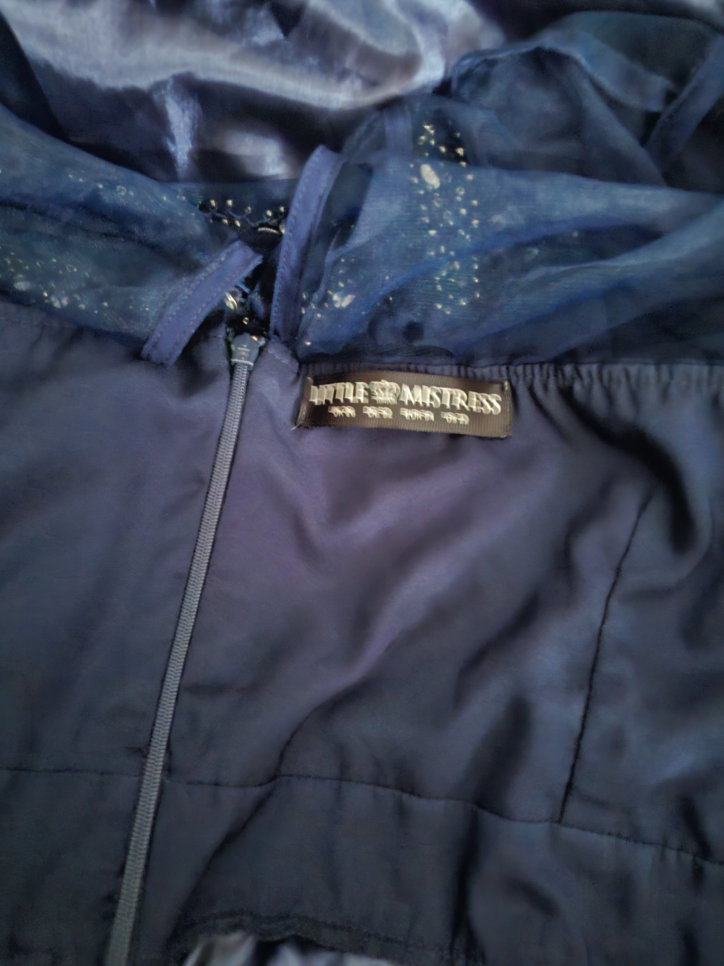 Little Mistress Navy Midi Dress with Sheer Sleeves, Little Mistress, 26, New condition — preloved on SilentSale®