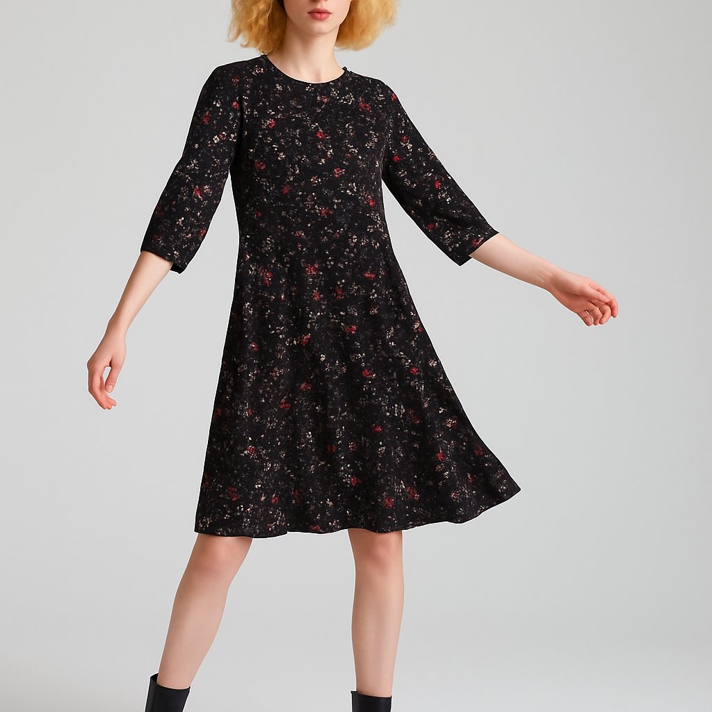 Simply Be Black Floral Fit and Flare Dress – Size 14, Simply Be, 14, New condition — preloved on SilentSale®